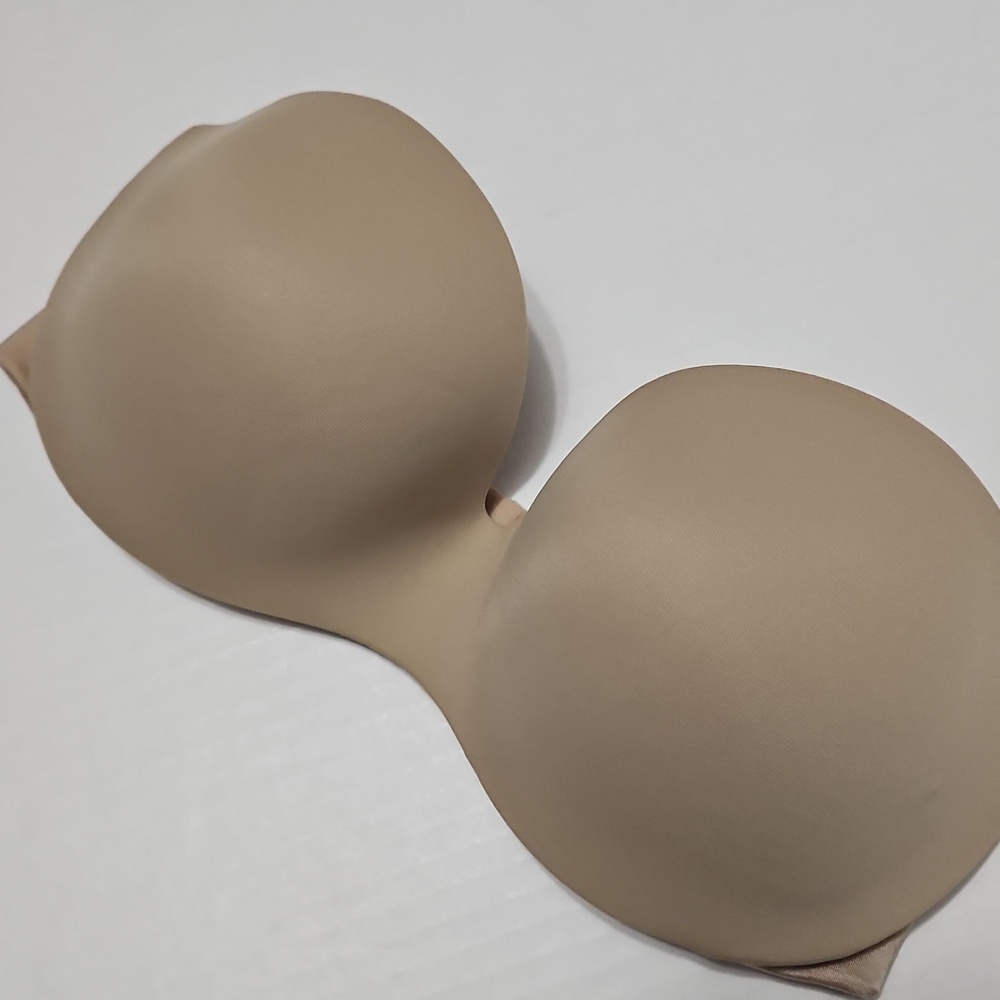 Warner's Seamless Strapless Padded Underwire Bra - Tan Size 34D - Picture 3 of 8